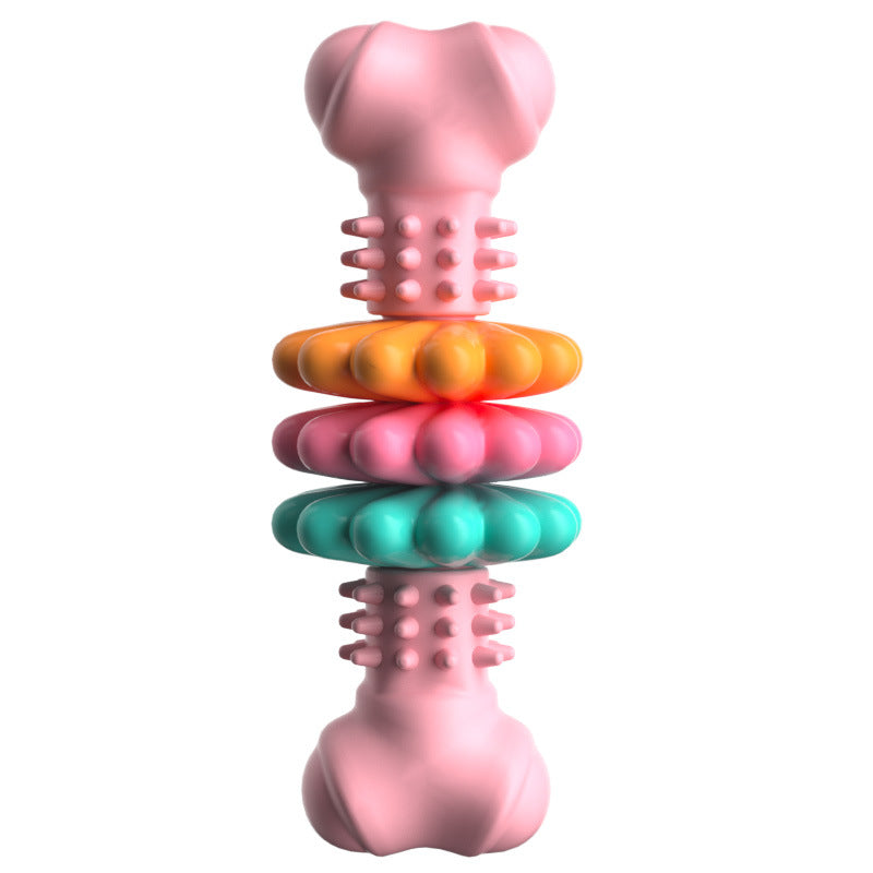 Durable TPR Bone Chew Toy - Cleans Teeth & Massages Gums