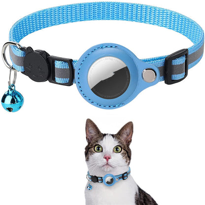 Pawsitive4s reflective pet collar with AirTag holder waterproof – rear view