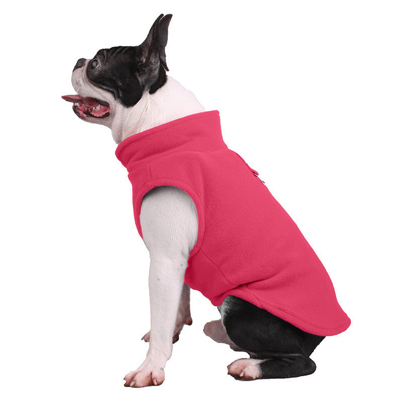 Pawsitive4s polar fleece dog jumper fluffy winter jacket – Brown, XL, lifestyle shot