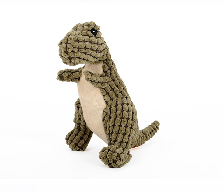 Pawsitive4s dinosaur squeaky plush chew toy dogs – rear view