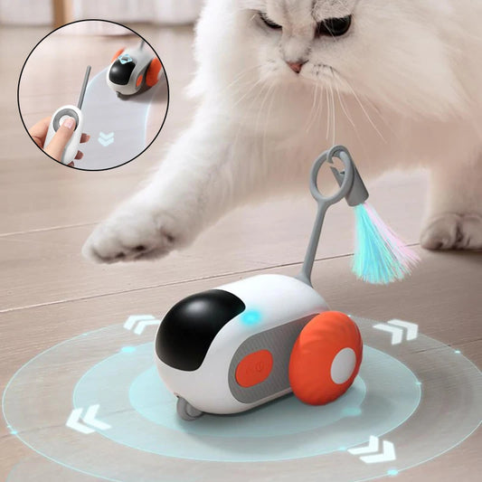 Pawsitive4s remote control interactive cat car toy USB rechargeable – Blue Running Car, USB, front view