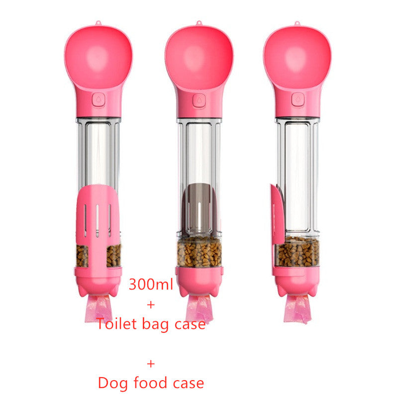 Pawsitive4s portable pet water bottle feeder bowl 3-in-1 travel – Pink 3pcs, 300ml, attachment detail