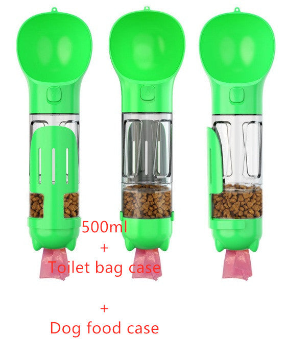 Pawsitive4s portable pet water bottle feeder bowl 3-in-1 travel – Green2style, 500m, storage view