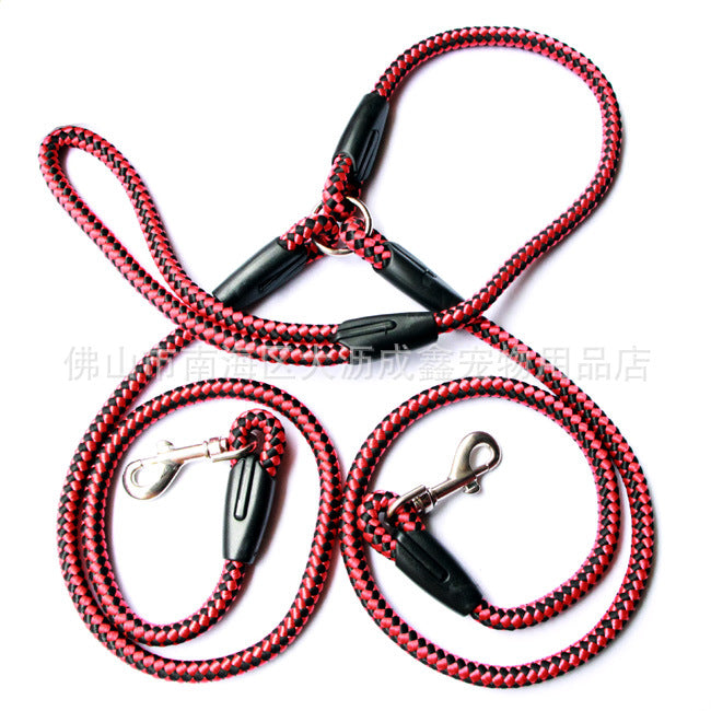 Pawsitive4s double dog lead splitter two dogs one lead – A Red 1.5cm, in use