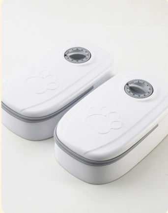 Pawsitive4s smart timed automatic pet feeder stainless steel bowl – lifestyle shot