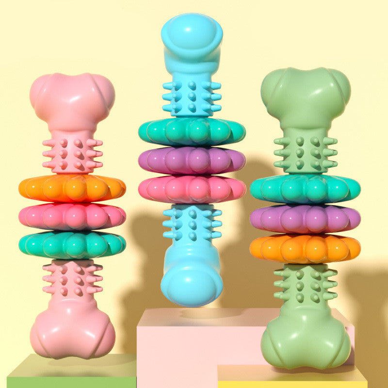 Durable TPR Bone Chew Toy - Cleans Teeth & Massages Gums