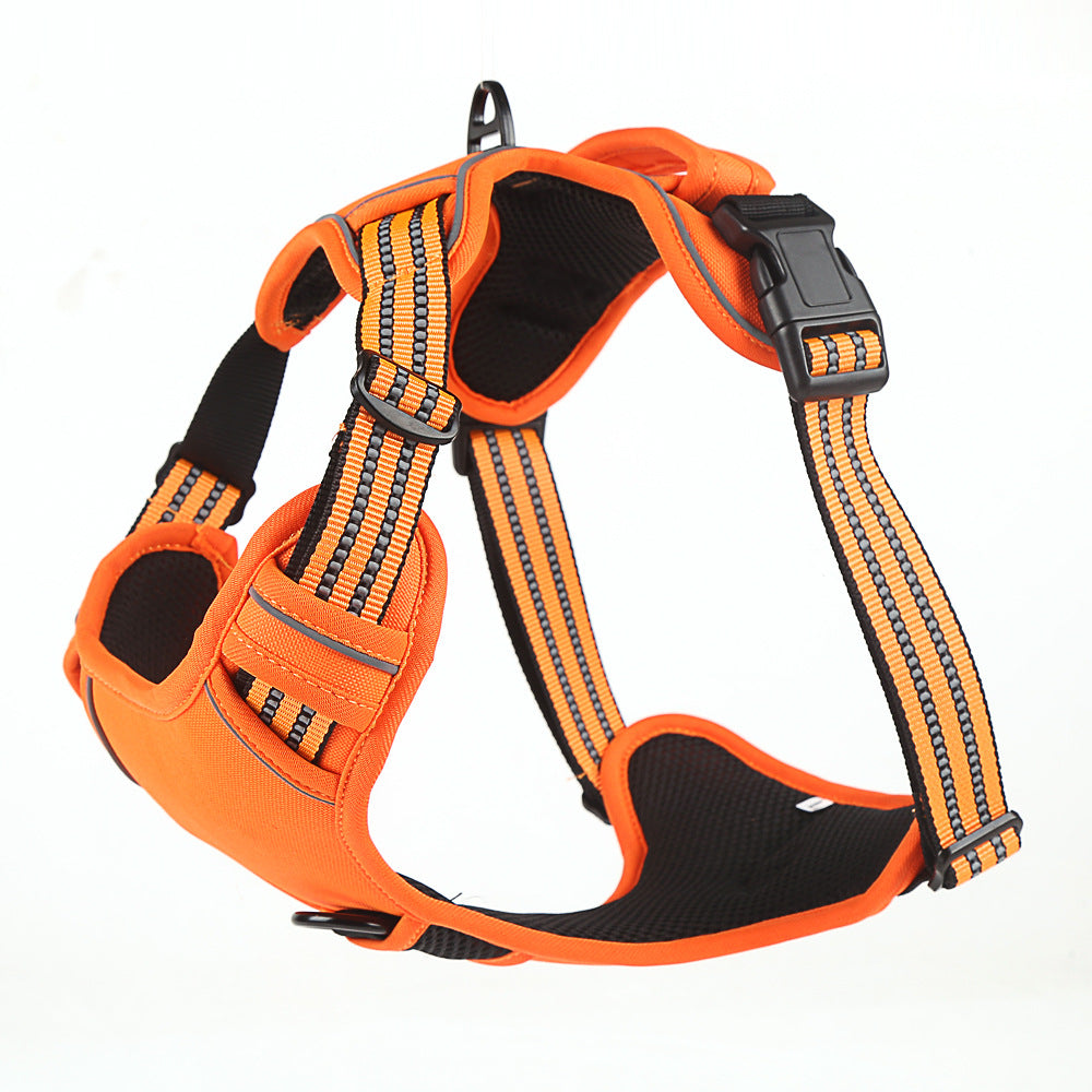 Pawsitive4s no-pull reflective dog harness breathable vest – Orange, M, colour options