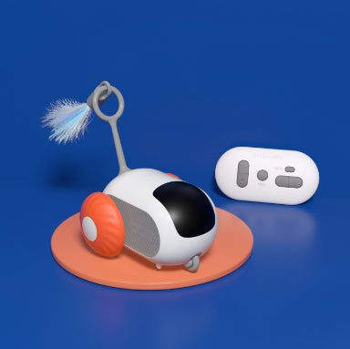 Pawsitive4s remote control interactive cat car toy USB rechargeable – full set view