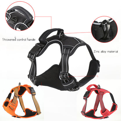 Pawsitive4s no-pull reflective dog harness breathable vest – Black, S, close-up detail