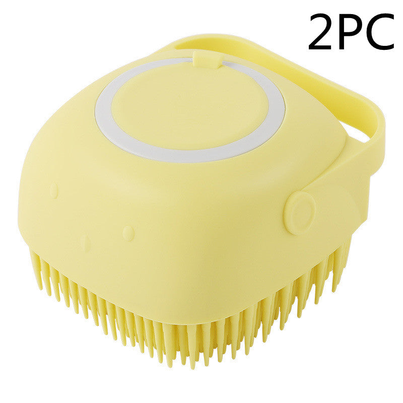 Pawsitive4s silicone pet bath massage brush grooming glove – storage view