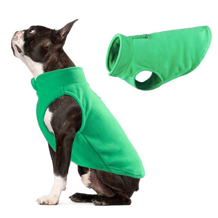Pawsitive4s cosy fleece dog jacket vest for small dogs – Black, S, close-up detail