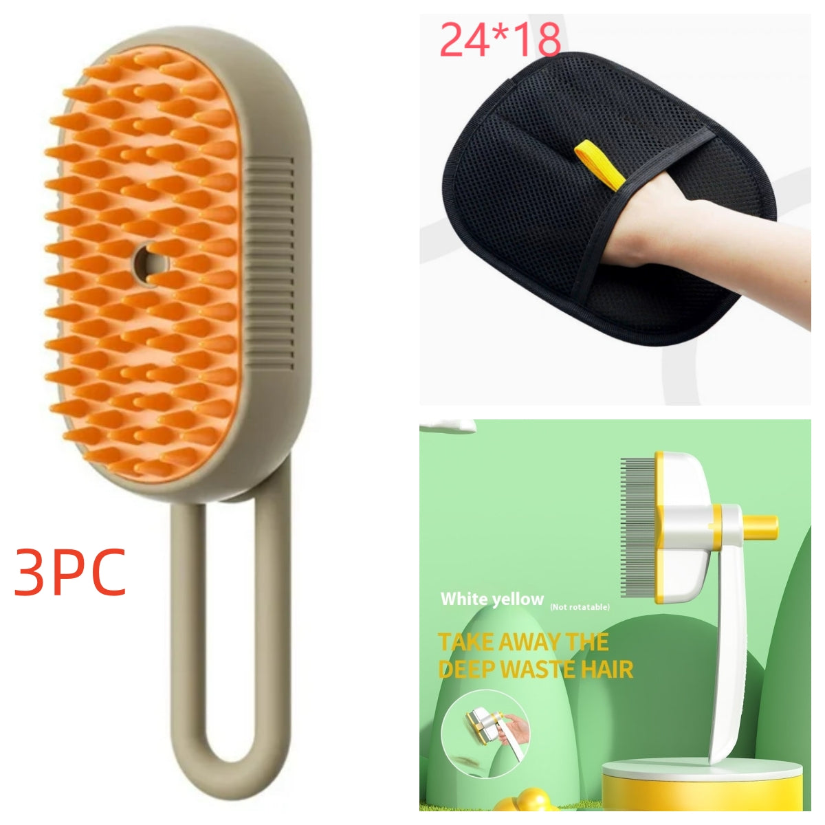 3-in-1 Steam Pet Brush