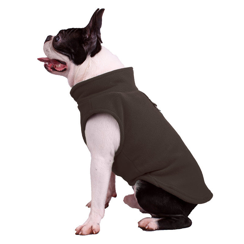 Pawsitive4s polar fleece dog jumper fluffy winter jacket – Blue, S, close-up detail