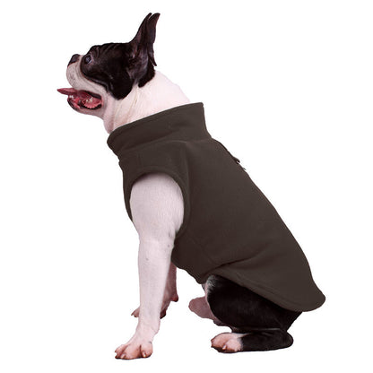 Pawsitive4s polar fleece dog jumper fluffy winter jacket – Blue, S, close-up detail