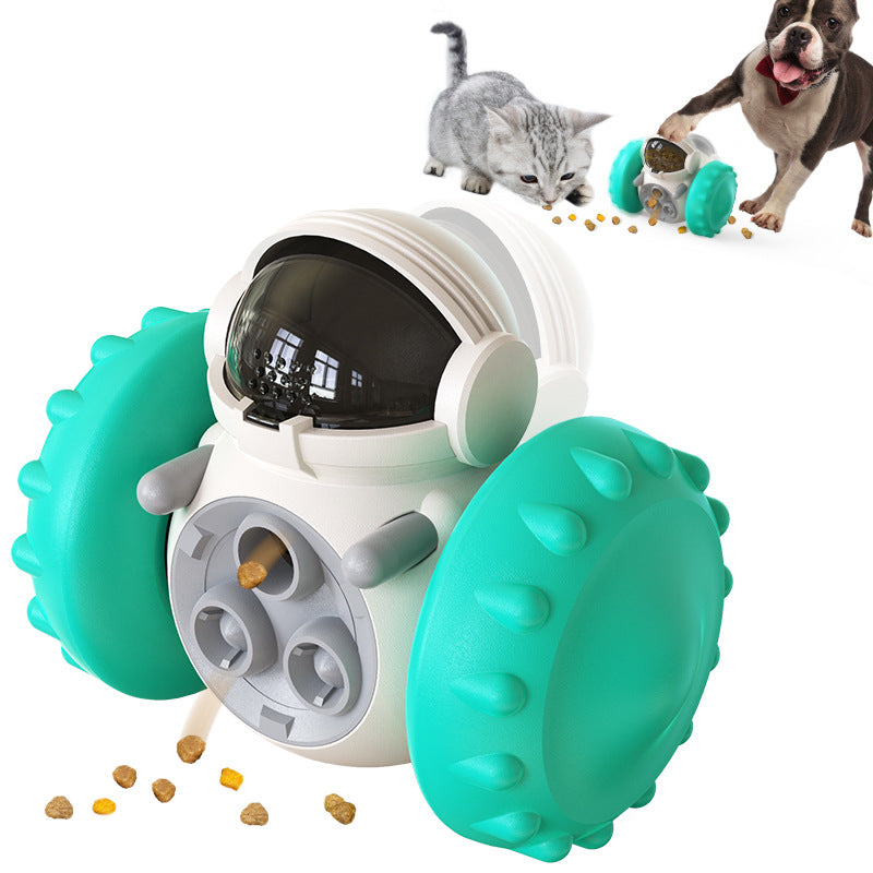 Pawsitive4s interactive wobble slow feeder toy cats dogs – Black set, side angle