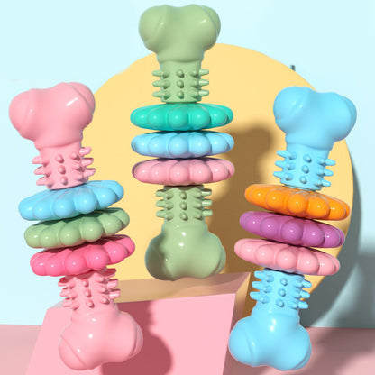 Durable TPR Bone Chew Toy - Cleans Teeth & Massages Gums