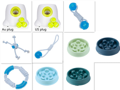 Pawsitive4s automatic dog ball launcher interactive fetch – full set view