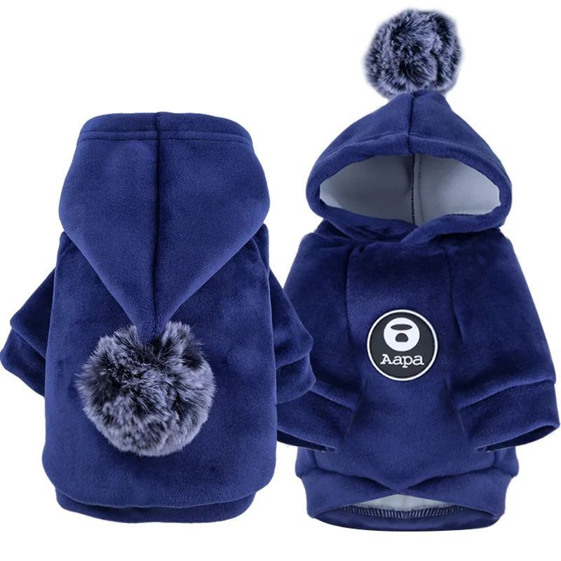 Pawsitive4s hooded fleece pet coat winter jacket dogs cats – Gray, XS, features close-up