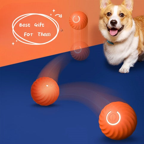 Pawsitive4s interactive bouncing rubber ball dog toy – Blue Ball Orange Replacement, close-up detail