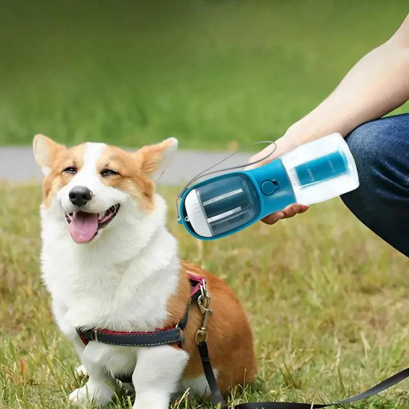 Pawsitive4s 3-in-1 portable dog water bottle food waste bag – 300ml Garbage Bag, Milky White, size comparison
