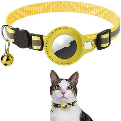 Pawsitive4s reflective pet collar with AirTag holder waterproof – top view