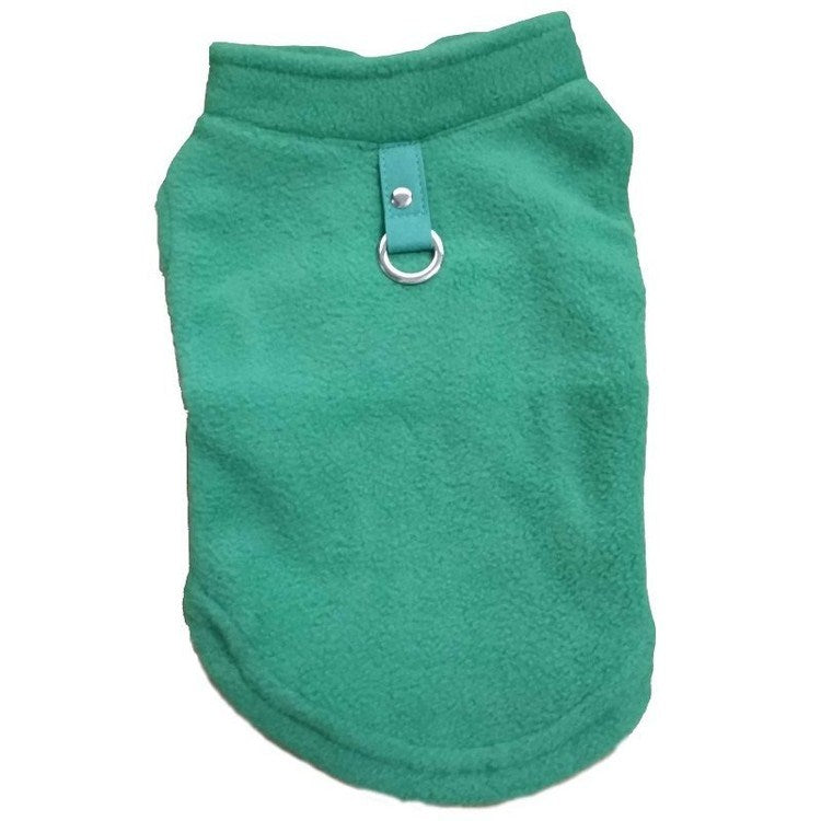 Pawsitive4s cosy fleece dog jacket vest for small dogs – Dark Blue, M, full set view