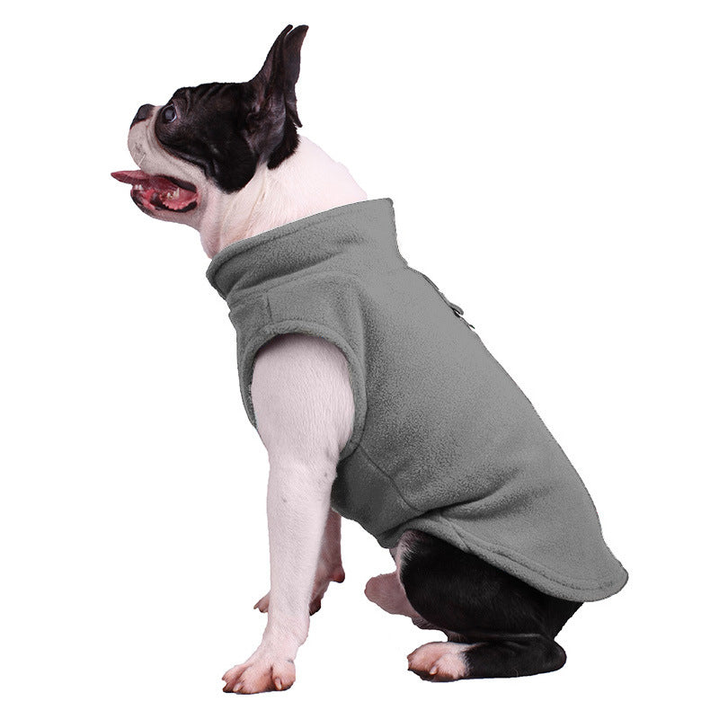 Pawsitive4s polar fleece dog jumper fluffy winter jacket – Brown, L, size comparison