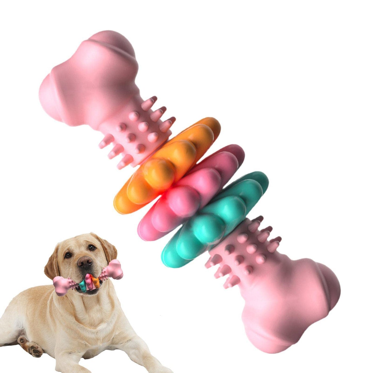 Durable TPR Bone Chew Toy - Cleans Teeth & Massages Gums