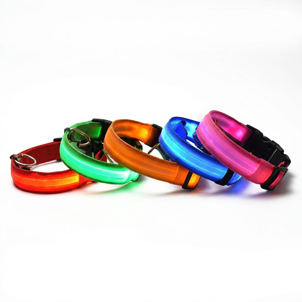 Adjustable LED Safety Collar - Glow Collar for Dogs & Cats
