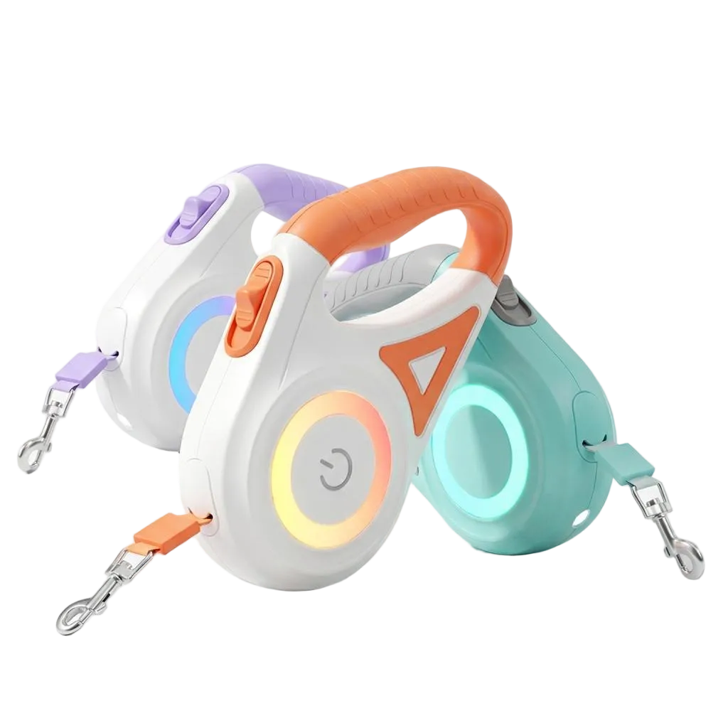 Retractable Dog Lead & Collar with LED Spotlight - 3 m or 5 m