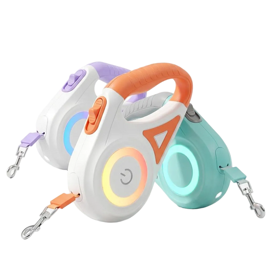 Retractable Dog Lead & Collar with LED Spotlight - 3 m or 5 m