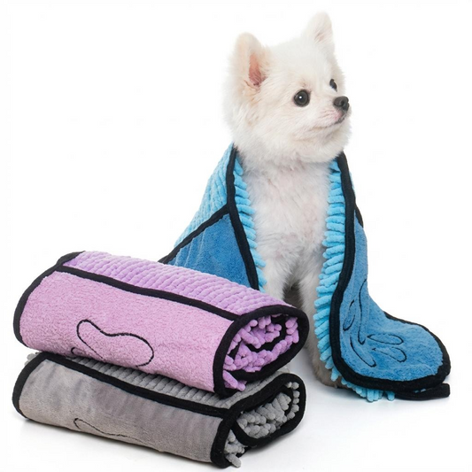 Super-Absorbent Microfibre Pet Towel with Handy Drying Pockets