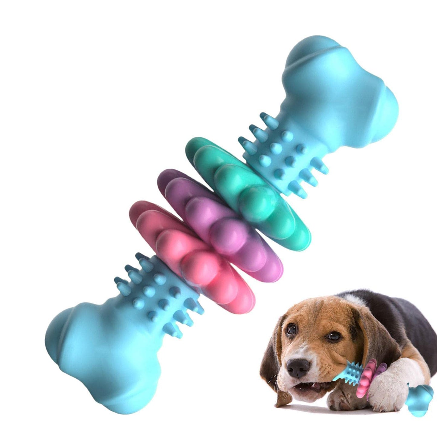 Durable TPR Bone Chew Toy - Cleans Teeth & Massages Gums