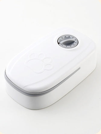 Pawsitive4s smart timed automatic pet feeder stainless steel bowl – rear view