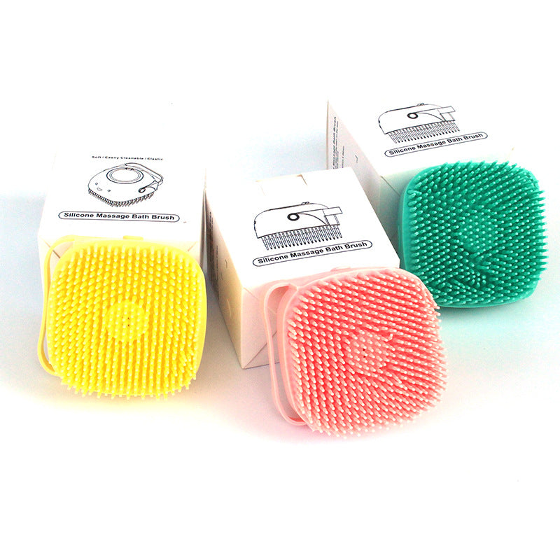 Pawsitive4s silicone pet bath massage brush grooming glove – Green 6pcs, square, packaging
