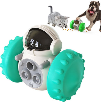 Pawsitive4s interactive wobble slow feeder toy cats dogs – Yellow set, lifestyle shot