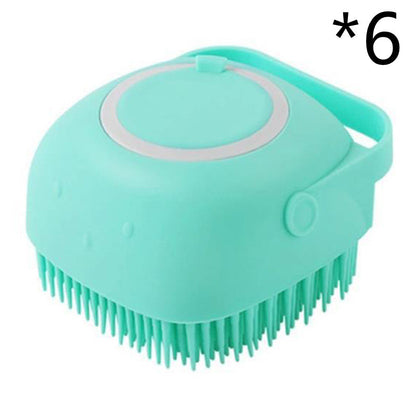 Pawsitive4s silicone pet bath massage brush grooming glove – Pink, Round shape, accessory detail