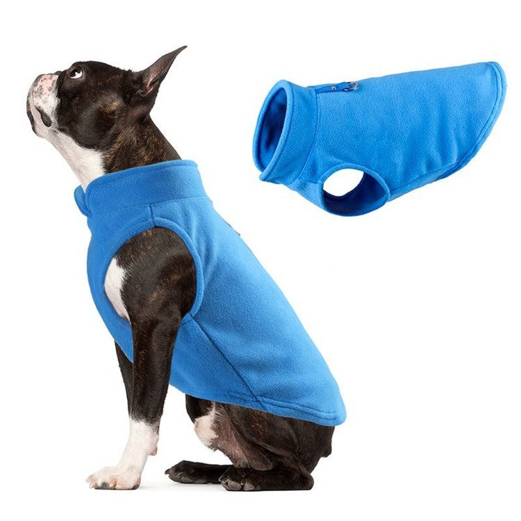 Pawsitive4s cosy fleece dog jacket vest for small dogs – Coffee, XL, lifestyle shot