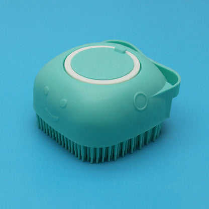 Pawsitive4s silicone pet bath massage brush grooming glove – Set, square, multi-angle view
