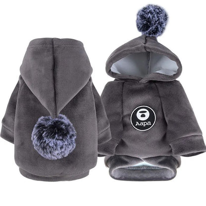 Pawsitive4s hooded fleece pet coat winter jacket dogs cats – Gray, XXL, texture detail