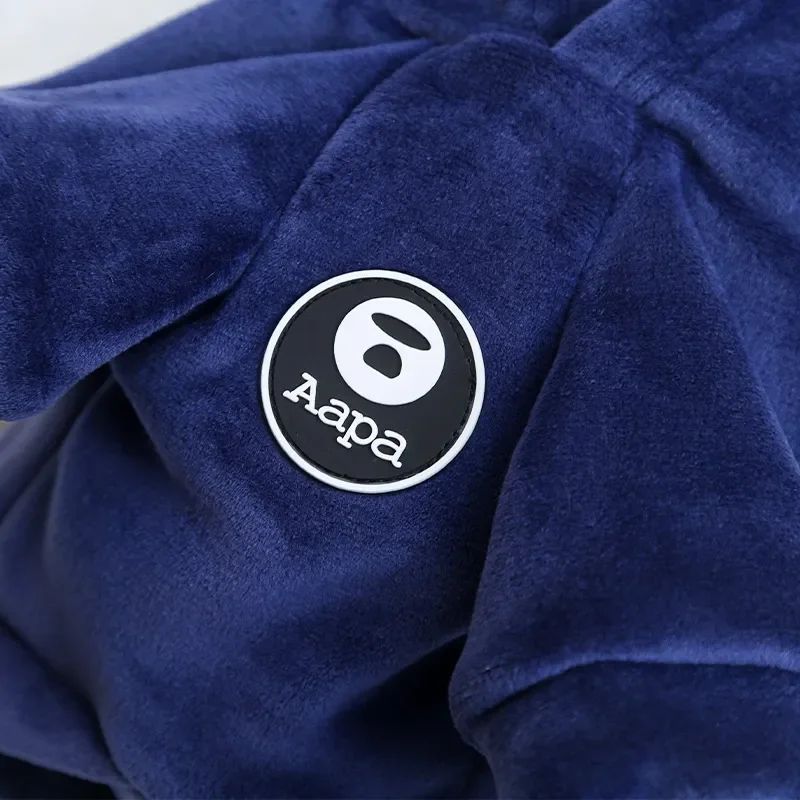 Pawsitive4s hooded fleece pet coat winter jacket dogs cats – Blue, XL, in use
