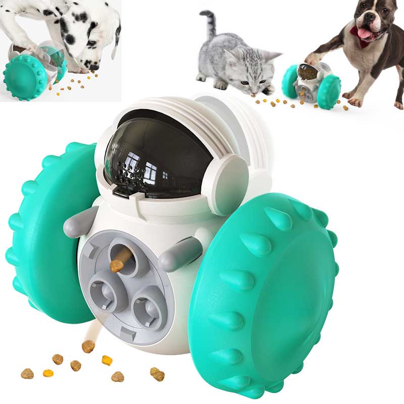 Pawsitive4s interactive wobble slow feeder toy cats dogs – Black, front view
