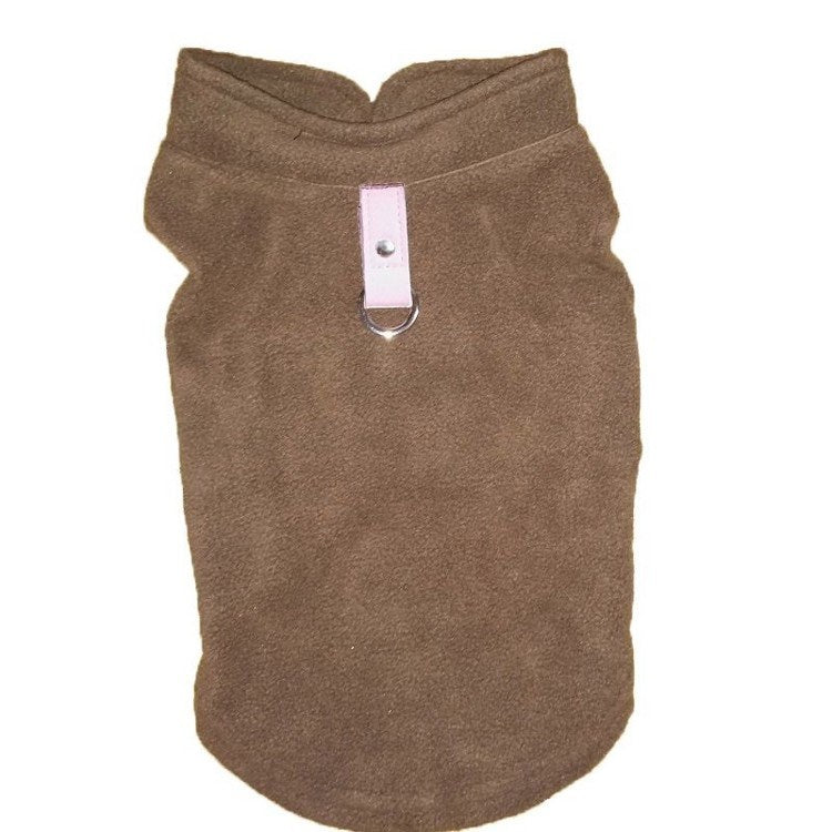 Pawsitive4s cosy fleece dog jacket vest for small dogs – Cyan, M, top view