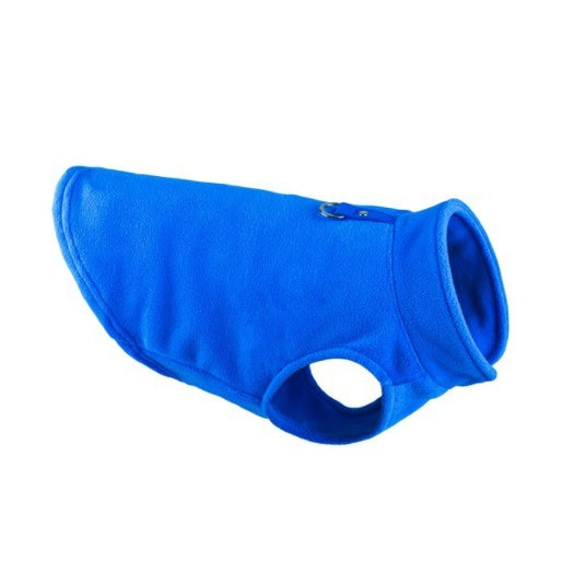 Pawsitive4s cosy fleece dog jacket vest for small dogs – Cyan, XL, texture detail