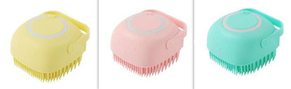 Pawsitive4s silicone pet bath massage brush grooming glove – gift set view
