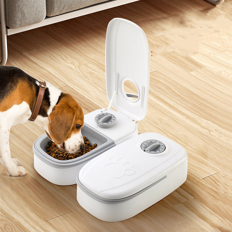 Pawsitive4s smart timed automatic pet feeder stainless steel bowl – Pink, Double meal, close-up detail